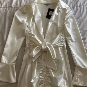 You’re Not Slick Mini Dress-White